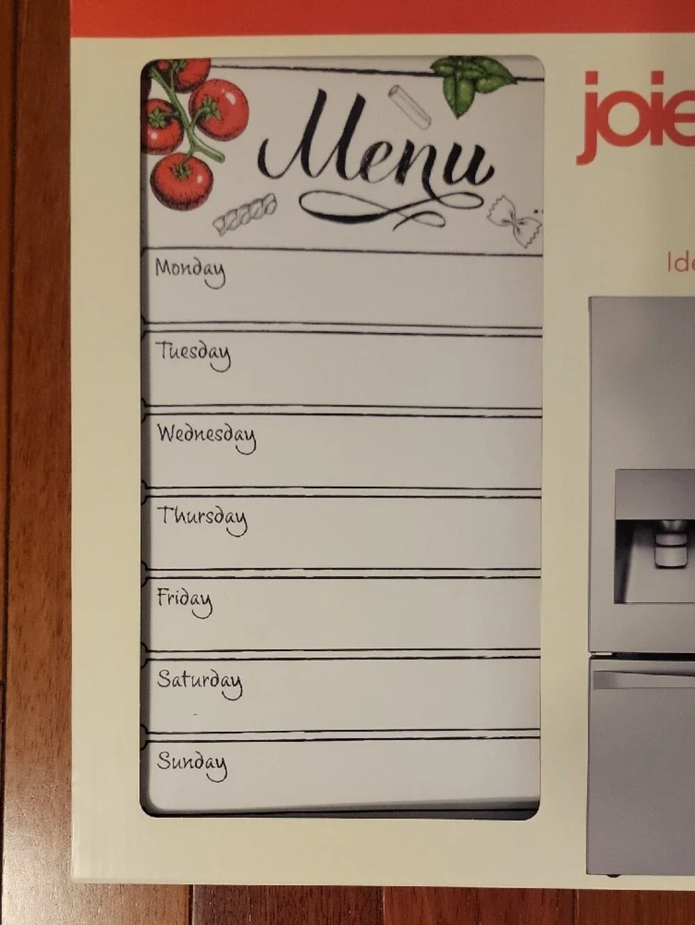 Joie Magnetic Meal Planner Set - White and Red Accent